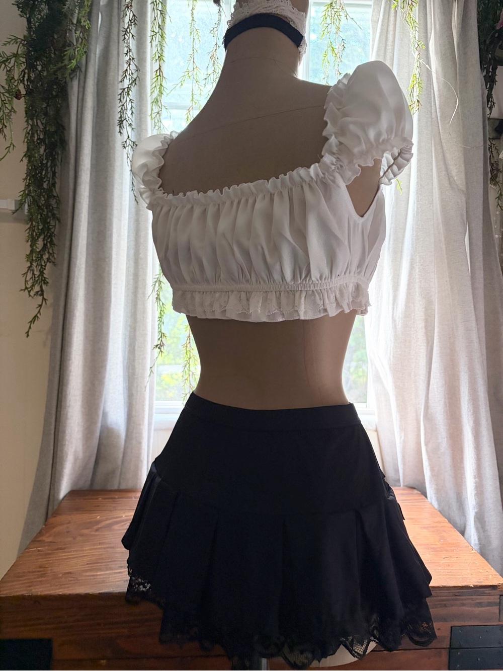 White Ruffled Crop Top - Picture 8 of 10